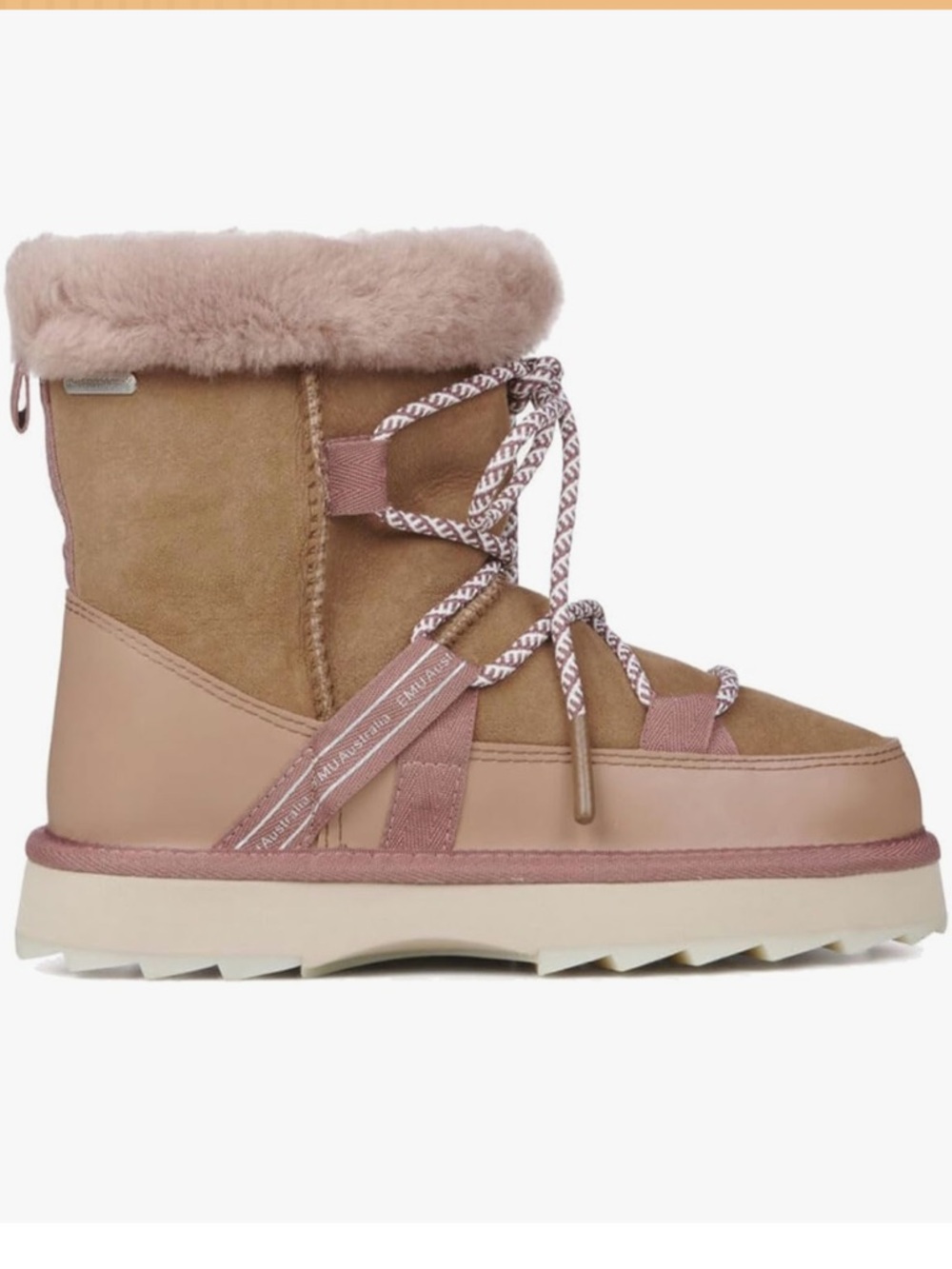 Suede Sheepeskin EMU Australia Anthropologie NWT Blurred Micro  Camel Boot8 (38) - Picture 4 of 16